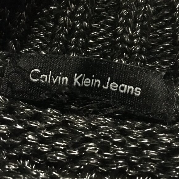 Calvin Klein Jeans Charcoal Metallic Knit Shaker Sweater - Picture 10 of 16